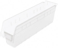 Akro-Mils - 17-7/8" Deep, Clear Polymer Hopper Shelf Bin - 6" High x 4-1/8" Wide x 17-7/8" Long - Eagle Tool & Supply