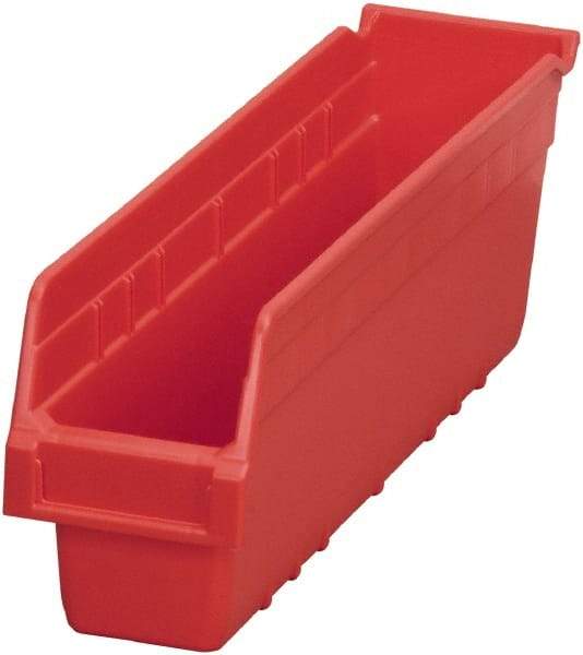 Akro-Mils - 17-7/8" Deep, Red Polymer Hopper Shelf Bin - 6" High x 4-1/8" Wide x 17-7/8" Long - Eagle Tool & Supply