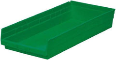 Akro-Mils - 513 Lb. Load Capacity, 23-5/8" Deep, Green Hopper Shelf Bin - 4" High x 11-1/8" Wide x 23-5/8" Long - Eagle Tool & Supply