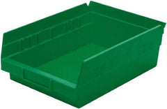 Akro-Mils - 138 Lb. Load Capacity, 11-5/8" Deep, Green Hopper Shelf Bin - 4" High x 8-3/8" Wide x 11-5/8" Long - Eagle Tool & Supply