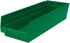 Akro-Mils - 176 Lb. Load Capacity, 17-7/8" Deep, Green Hopper Shelf Bin - 4" High x 6-5/8" Wide x 17-7/8" Long - Eagle Tool & Supply