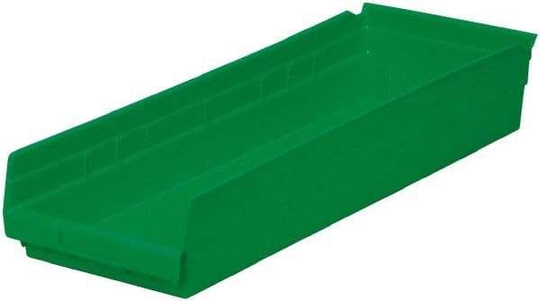 Akro-Mils - 346 Lb. Load Capacity, 23-5/8" Deep, Green Hopper Shelf Bin - 4" High x 8-3/8" Wide x 23-5/8" Long - Eagle Tool & Supply