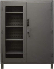 Durham - 4 Shelf Locking Storage Cabinet - Steel, 60" Wide x 24" Deep x 78" High, Gray - Eagle Tool & Supply