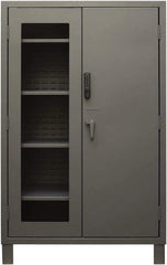 Durham - 4 Shelf Locking Storage Cabinet - Steel, 48" Wide x 24" Deep x 78" High, Gray - Eagle Tool & Supply