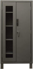 Durham - 4 Shelf Locking Storage Cabinet - Steel, 36" Wide x 24" Deep x 78" High, Gray - Eagle Tool & Supply