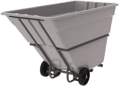 Akro-Mils - 2,000 Lb Load Capacity, 1 1/2 Cu Yd, Plastic Tilt Truck - 39" Wide x 85" Long x 51" High, Gray - Eagle Tool & Supply