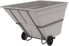 Akro-Mils - 2,000 Lb Load Capacity, 2 Cu Yd, Plastic Tilt Truck - 48" Wide x 85" Long x 51" High, Gray - Eagle Tool & Supply