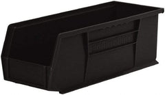 Akro-Mils - 50 Lb. Load Capacity, 14-3/4" Deep, Black Polymer Hopper Stacking Bin - 5" High x 5-1/2" Wide x 14-3/4" Long - Eagle Tool & Supply