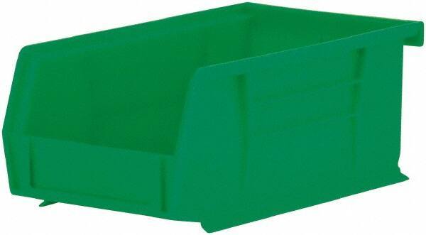 Akro-Mils - 10 Lb. Load Capacity, 7-3/8" Deep, Green Polymer Hopper Stacking Bin - 3" High x 4-1/8" Wide x 7-3/8" Long - Eagle Tool & Supply