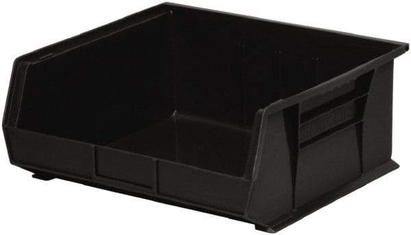 Akro-Mils - 75 Lb. Load Capacity, 14-3/4" Deep, Black Polymer Hopper Stacking Bin - 7" High x 16-1/2" Wide x 14-3/4" Long - Eagle Tool & Supply