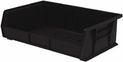 Akro-Mils - 60 Lb. Load Capacity, 10-7/8" Deep, Black Polymer Hopper Stacking Bin - 5" High x 16-1/2" Wide x 10-7/8" Long - Eagle Tool & Supply