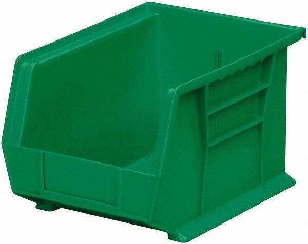 Akro-Mils - 50 Lb. Load Capacity, 10-3/4" Deep, Green Polymer Hopper Stacking Bin - 7" High x 8-1/4" Wide x 10-3/4" Long - Eagle Tool & Supply