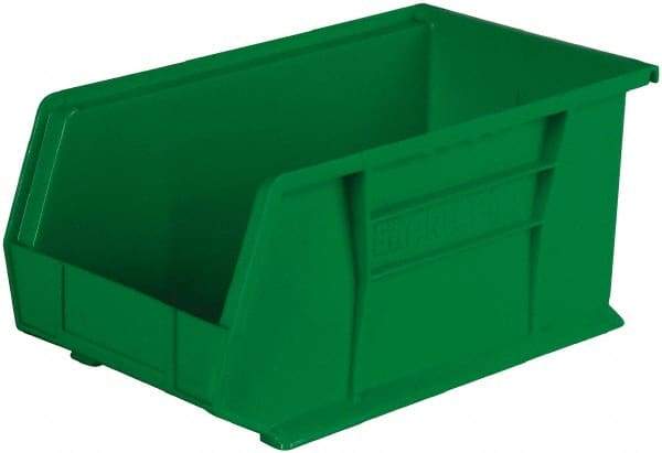 Akro-Mils - 60 Lb. Load Capacity, 14-3/4" Deep, Green Polymer Hopper Stacking Bin - 7" High x 8-1/4" Wide x 14-3/4" Long - Eagle Tool & Supply