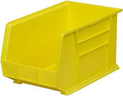 Akro-Mils - 60 Lb. Load Capacity, 18" Deep, Yellow Polymer Hopper Stacking Bin - 10" High x 11" Wide x 18" Long - Eagle Tool & Supply