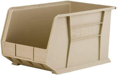 Akro-Mils - 60 Lb. Load Capacity, 18" Deep, Gray Polymer Hopper Stacking Bin - 10" High x 11" Wide x 18" Long - Eagle Tool & Supply