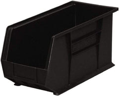 Akro-Mils - 60 Lb. Load Capacity, 18" Deep, Black Polymer Hopper Stacking Bin - 9" High x 8-1/4" Wide x 18" Long - Eagle Tool & Supply