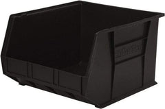 Akro-Mils - 75 Lb. Load Capacity, 18" Deep, Black Polymer Hopper Stacking Bin - 11" High x 16-1/2" Wide x 18" Long - Eagle Tool & Supply