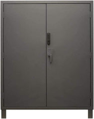 Durham - 4 Shelf Locking Storage Cabinet - Steel, 60" Wide x 24" Deep x 78" High, Gray - Eagle Tool & Supply