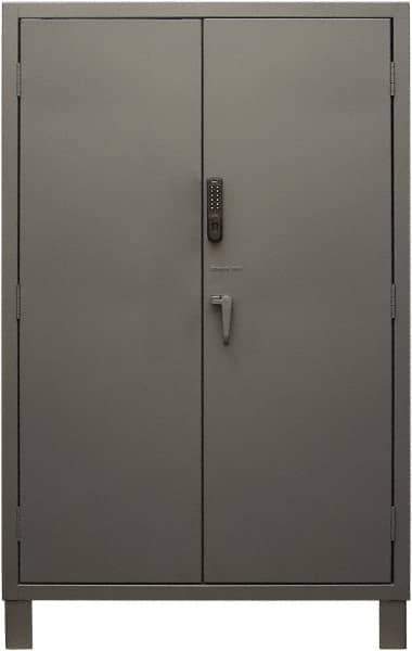 Durham - 4 Shelf Locking Storage Cabinet - Steel, 48" Wide x 24" Deep x 78" High, Gray - Eagle Tool & Supply