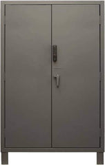 Durham - 4 Shelf Locking Storage Cabinet - Steel, 48" Wide x 24" Deep x 78" High, Gray - Eagle Tool & Supply