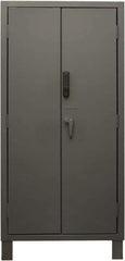 Durham - 4 Shelf Locking Storage Cabinet - Steel, 36" Wide x 24" Deep x 78" High, Gray - Eagle Tool & Supply