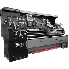 Jet - 17" Swing, 40" Between Centers, 230/460 Volt, Triple Phase Engine Lathe - 5MT Taper, 7-1/2 hp, 36 to 1,800 RPM, 3-1/8" Bore Diam, 44" Deep x 68" High x 94" Long - Eagle Tool & Supply