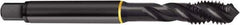 Guhring - M24x3.00 Metric 6H Modified Bottoming Spiral Flute Tap - Cobalt, Oxide Finish, 4.909" OAL, Right Hand Flute, Right Hand Thread, D8, Series 4411 - Eagle Tool & Supply