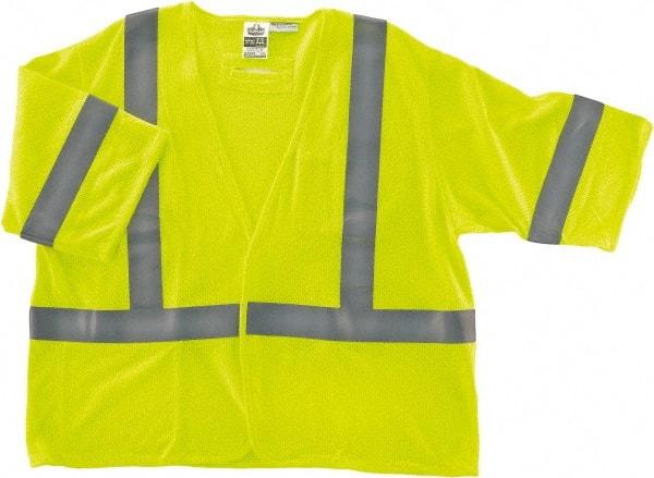Ergodyne - Size 2X/3XL Flame Resistant/Retardant Lime Mesh General Purpose Vest - 52 to 58" Chest, ANSI/ISEA 107, Hook & Loop Closure, 2 Pockets, Polyester - Eagle Tool & Supply