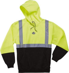 Ergodyne - Size 3XL Cold Weather & High Visibility Sweatshirt - Lime, Polyester, Pullover Closure - Eagle Tool & Supply