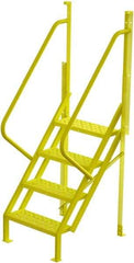 TRI-ARC - 82" 4 Step Configurable Crossover Ladder - 50° Incline, 1,000 Lb Capacity, 40" Platform Height, 30" Base Width x 35-1/2" Base Depth, Perforated Tread - Eagle Tool & Supply