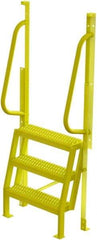TRI-ARC - 72" 3 Step Configurable Crossover Ladder - 75° Incline, 1,000 Lb Capacity, 30" Platform Height, 30" Base Width x 18" Base Depth, Serrated - Eagle Tool & Supply