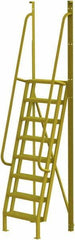 TRI-ARC - 122" 8 Step Configurable Crossover Ladder - 75° Incline, 1,000 Lb Capacity, 80" Platform Height, 30" Base Width x 30-1/2" Base Depth, Serrated - Eagle Tool & Supply