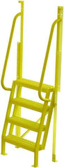 TRI-ARC - 82" 4 Step Configurable Crossover Ladder - 75° Incline, 1,000 Lb Capacity, 40" Platform Height, 30" Base Width x 20-1/2" Base Depth, Serrated - Eagle Tool & Supply