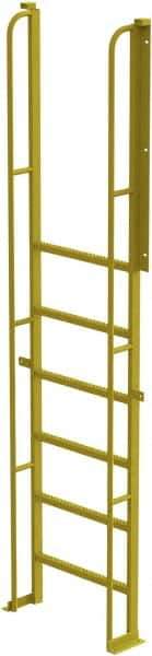 TRI-ARC - 112" 7 Step Configurable Crossover Ladder - 90° Incline, 1,000 Lb Capacity, 70" Platform Height, 30" Base Width x 15" Base Depth, Perforated Tread - Eagle Tool & Supply
