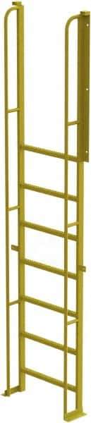 TRI-ARC - 132" 9 Step Configurable Crossover Ladder - 90° Incline, 1,000 Lb Capacity, 90" Platform Height, 30" Base Width x 15" Base Depth, Perforated Tread - Eagle Tool & Supply