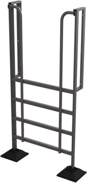 TRI-ARC - 92" 5 Step Configurable Rooftop Ladder - 90° Incline, 500 Lb Capacity, 50" Platform Height, 52-1/4" Base Width x 26" Base Depth, Perforated Tread - Eagle Tool & Supply