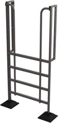TRI-ARC - 92" 5 Step Configurable Rooftop Ladder - 90° Incline, 500 Lb Capacity, 50" Platform Height, 52-1/4" Base Width x 26" Base Depth, Perforated Tread - Eagle Tool & Supply