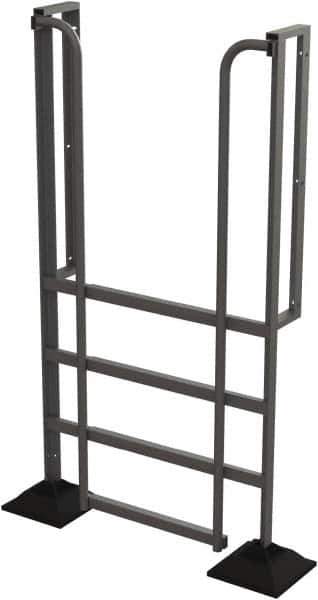 TRI-ARC - 82" 4 Step Configurable Rooftop Ladder - 90° Incline, 500 Lb Capacity, 40" Platform Height, 52-1/4" Base Width x 26" Base Depth, Perforated Tread - Eagle Tool & Supply