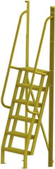 TRI-ARC - 102" 6 Step Configurable Crossover Ladder - 75° Incline, 1,000 Lb Capacity, 60" Platform Height, 30" Base Width x 25-1/2" Base Depth, Perforated Tread - Eagle Tool & Supply