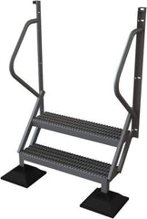 TRI-ARC - 62" 2 Step Configurable Rooftop Ladder - 50° Incline, 500 Lb Capacity, 20" Platform Height, 46-1/4" Base Width x 20" Base Depth, Serrated - Eagle Tool & Supply