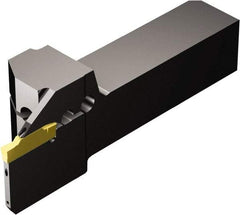 Sandvik Coromant - QS-R/LF123..C..E, Internal or External, Left Hand, 20mm Max Depth of Cut, Indexable Grooving Tool Holder - N123H2-0400-0004-TF Insert Compatibility, 25mm Shank Height, 25mm Shank Width, 120.82mm OAL, Through Coolant - Eagle Tool & Supply