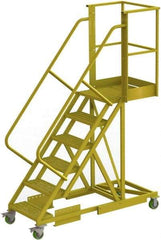 TRI-ARC - 102" 6 Step Configurable Cantilever Ladder - Supported, 300 Lb Capacity, 60" Platform Height, 30" Base Width x 72" Base Depth, Perforated Tread - Eagle Tool & Supply