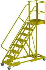 TRI-ARC - 122" 8 Step Configurable Cantilever Ladder - Supported, 300 Lb Capacity, 80" Platform Height, 30" Base Width x 89" Base Depth, Perforated Tread - Eagle Tool & Supply