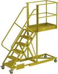 TRI-ARC - 102" 6 Step Configurable Cantilever Ladder - Supported, 300 Lb Capacity, 60" Platform Height, 30" Base Width x 92" Base Depth, Serrated - Eagle Tool & Supply