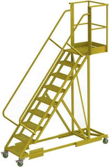 TRI-ARC - 132" 9 Step Configurable Cantilever Ladder - Supported, 300 Lb Capacity, 90" Platform Height, 30" Base Width x 97" Base Depth, Perforated Tread - Eagle Tool & Supply