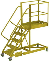 TRI-ARC - 92" 5 Step Configurable Cantilever Ladder - Supported, 300 Lb Capacity, 50" Platform Height, 30" Base Width x 84" Base Depth, Serrated - Eagle Tool & Supply