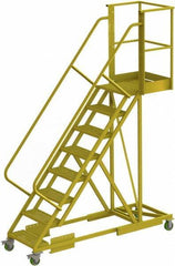 TRI-ARC - 122" 8 Step Configurable Cantilever Ladder - Supported, 300 Lb Capacity, 80" Platform Height, 30" Base Width x 89" Base Depth, Serrated - Eagle Tool & Supply