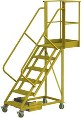 TRI-ARC - 102" 6 Step Configurable Cantilever Ladder - Unsupported, 300 Lb Capacity, 60" Platform Height, 30" Base Width x 72" Base Depth, Perforated Tread - Eagle Tool & Supply