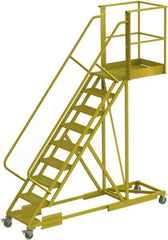 TRI-ARC - 132" 9 Step Configurable Cantilever Ladder - Supported, 300 Lb Capacity, 90" Platform Height, 30" Base Width x 107" Base Depth, Perforated Tread - Eagle Tool & Supply