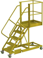 TRI-ARC - 92" 5 Step Configurable Cantilever Ladder - Supported, 300 Lb Capacity, 50" Platform Height, 30" Base Width x 74" Base Depth, Serrated - Eagle Tool & Supply